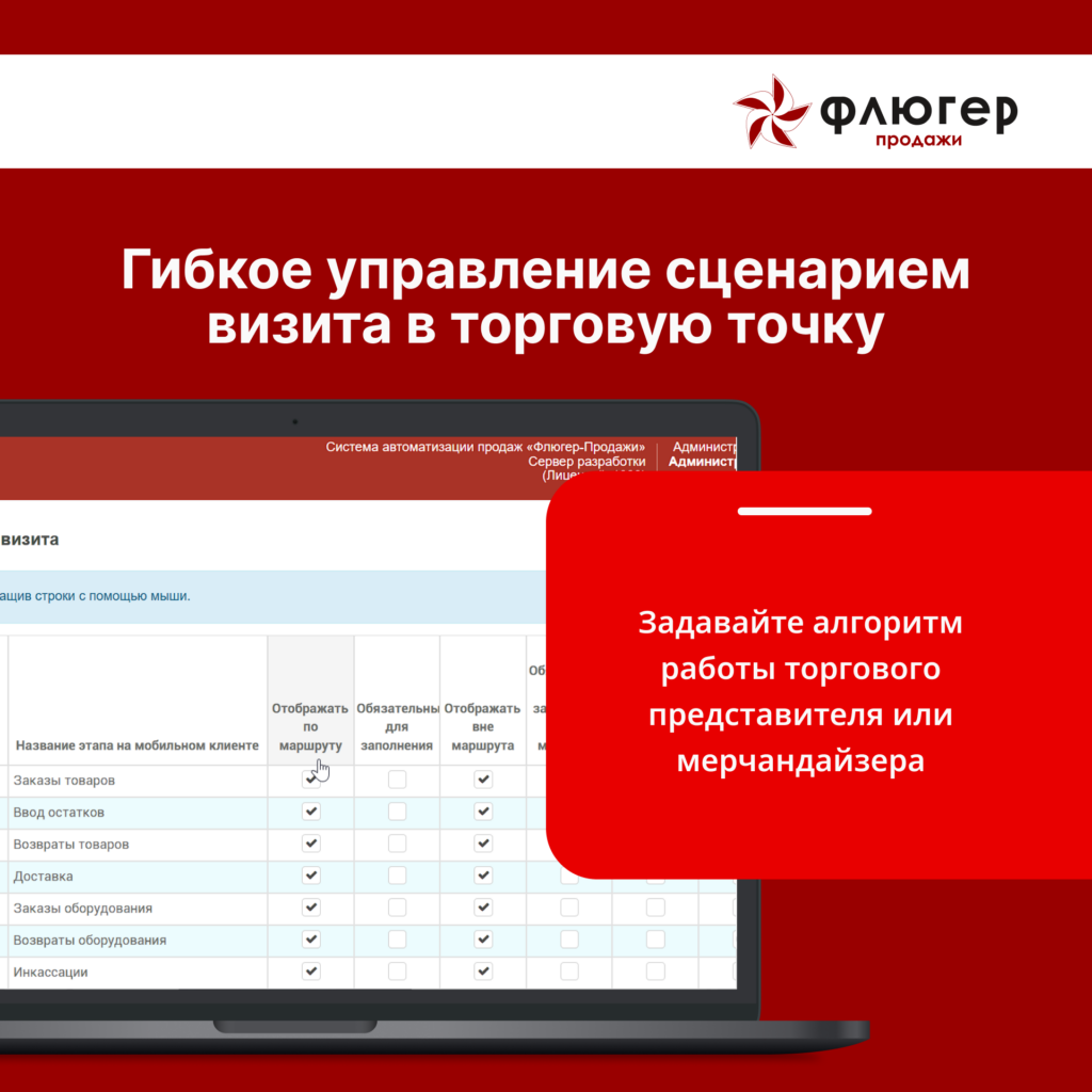 Гибкое управление сценарием визита в ТТ